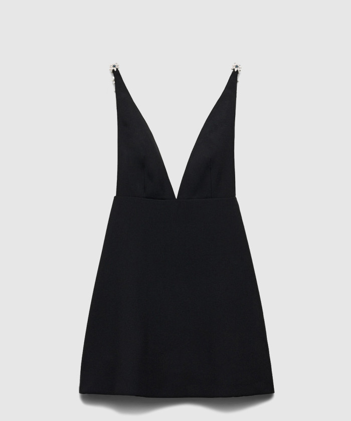 [PRADA-프라다]자수 장식의 사블레 미니 드레스 P3O34R