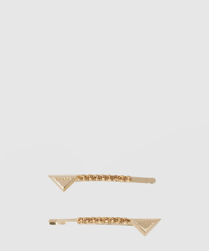 [PRADA-프라다]장식이 있는 브라스 헤어 클립 1IF098