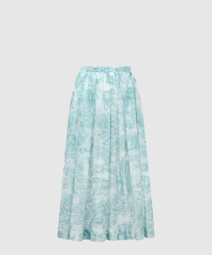 [DIOR-디올]Dioriviera 플레어 미디 스커트 441J9