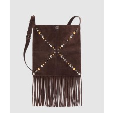 [VALENTINO-발렌티노]가라바니 넬코트 스웨이드 프린지 숄더백