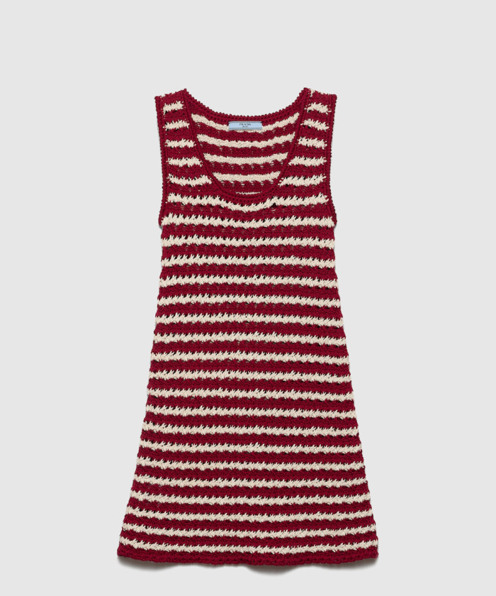 [PRADA-프라다]코튼 크로셰 미니 드레스 23A23