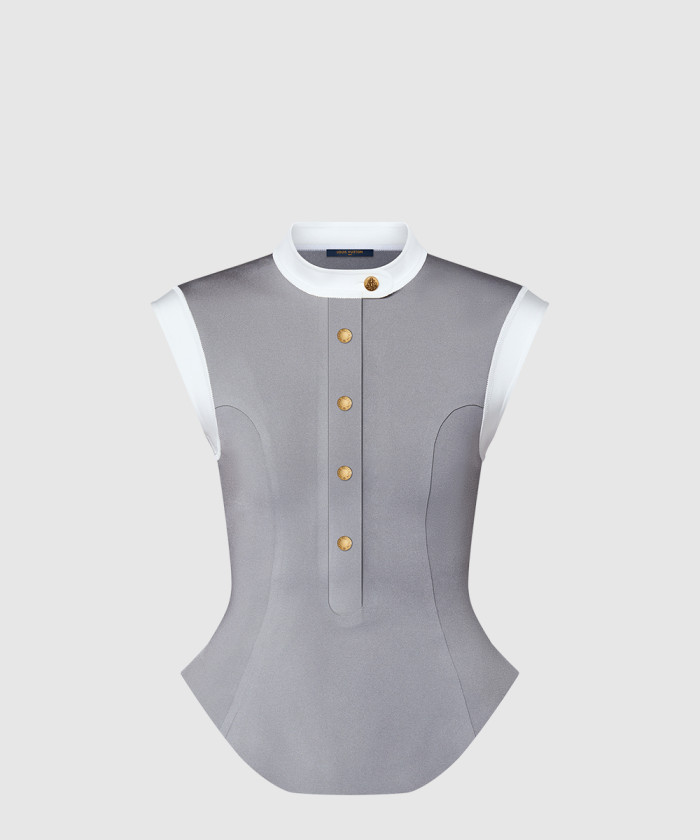 [LOUIS VUITTON-루이비통]테크니컬 저지 컬러 블록 페플럼 탑 1AGNQ6